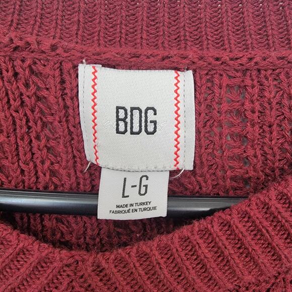 BDG UO Crochet Knit Academia Pullover Crewneck Sweater‎ Striped Large OB1737436 - Picture 10 of 12